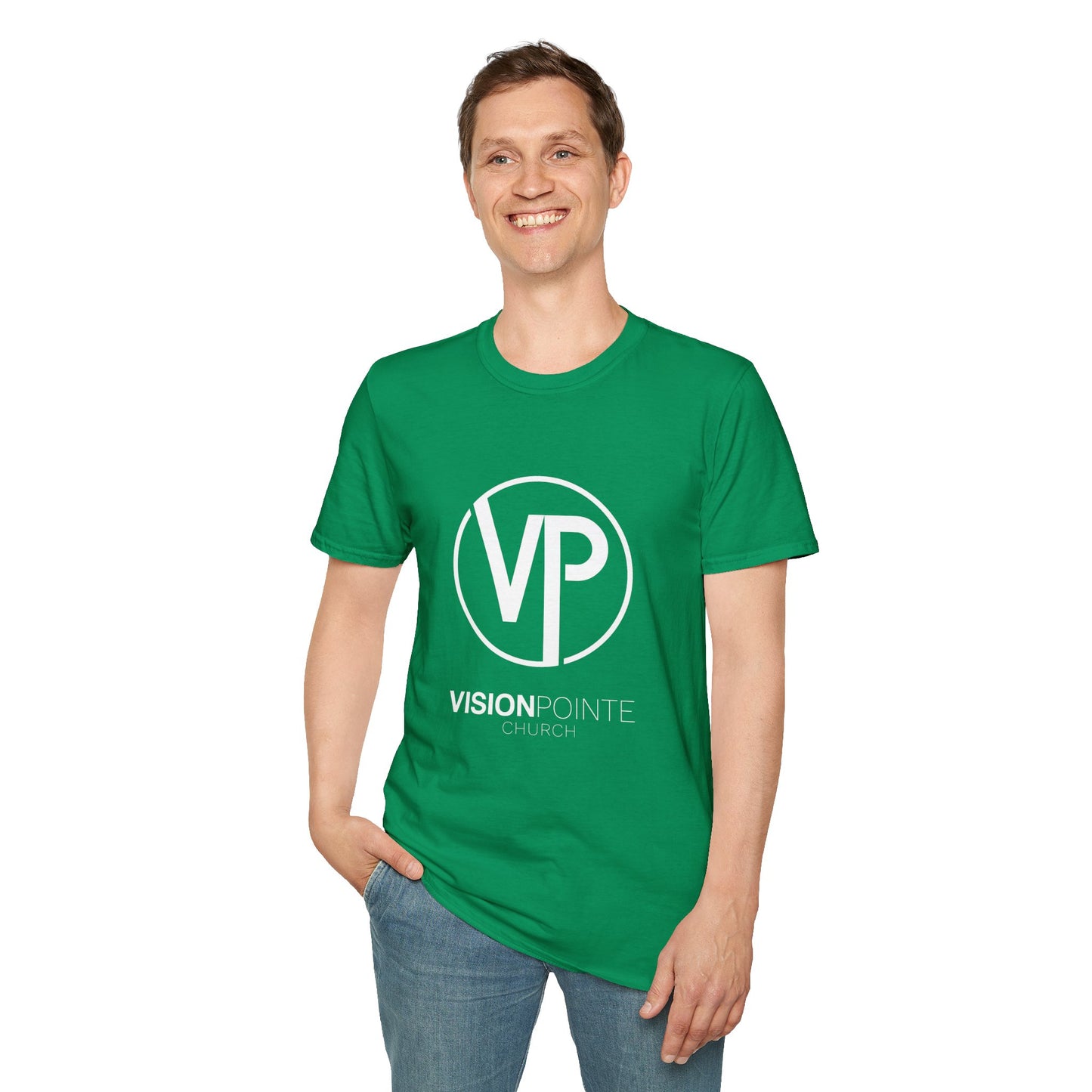 VisionPointe White Logo - Unisex Softstyle T-Shirt