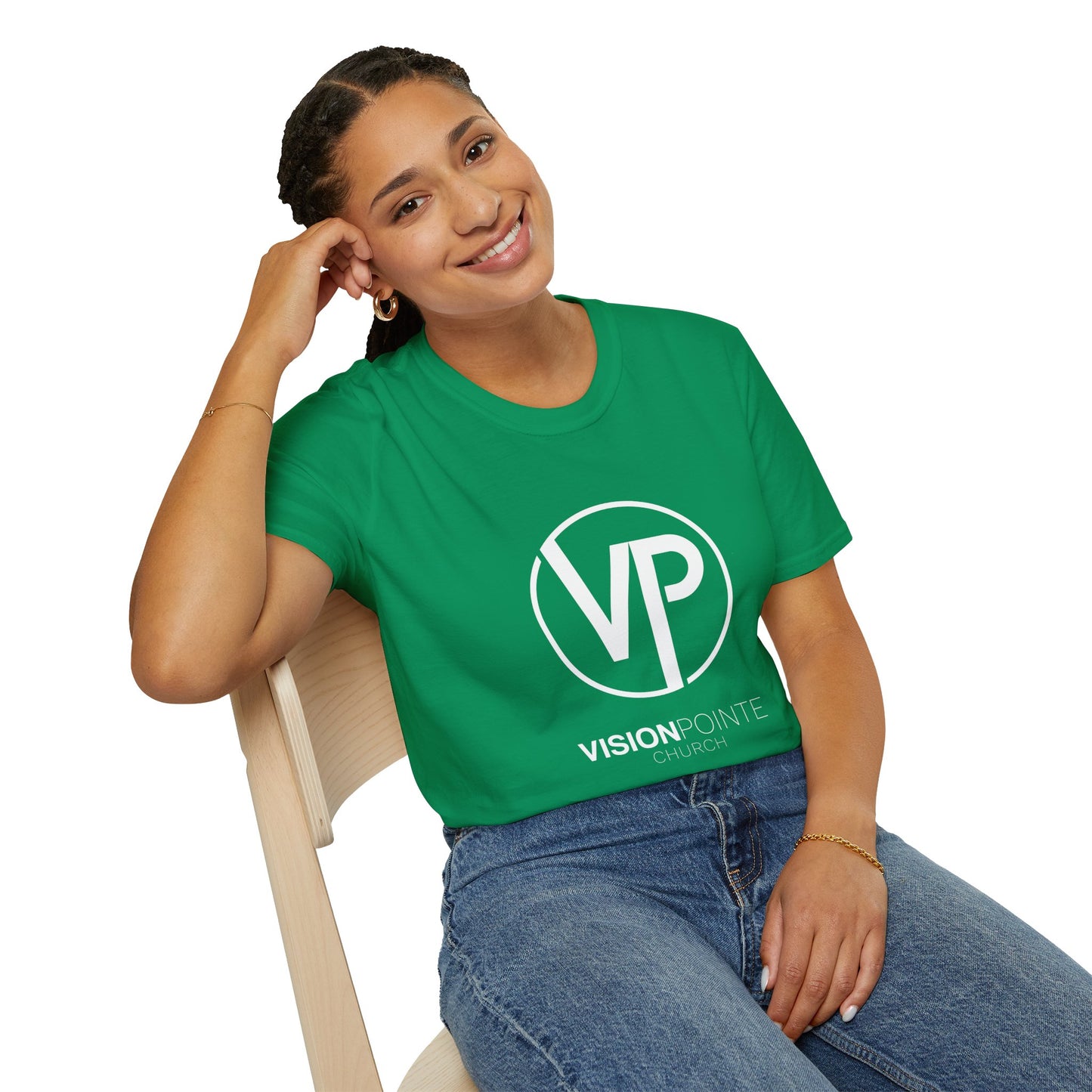 VisionPointe White Logo - Unisex Softstyle T-Shirt