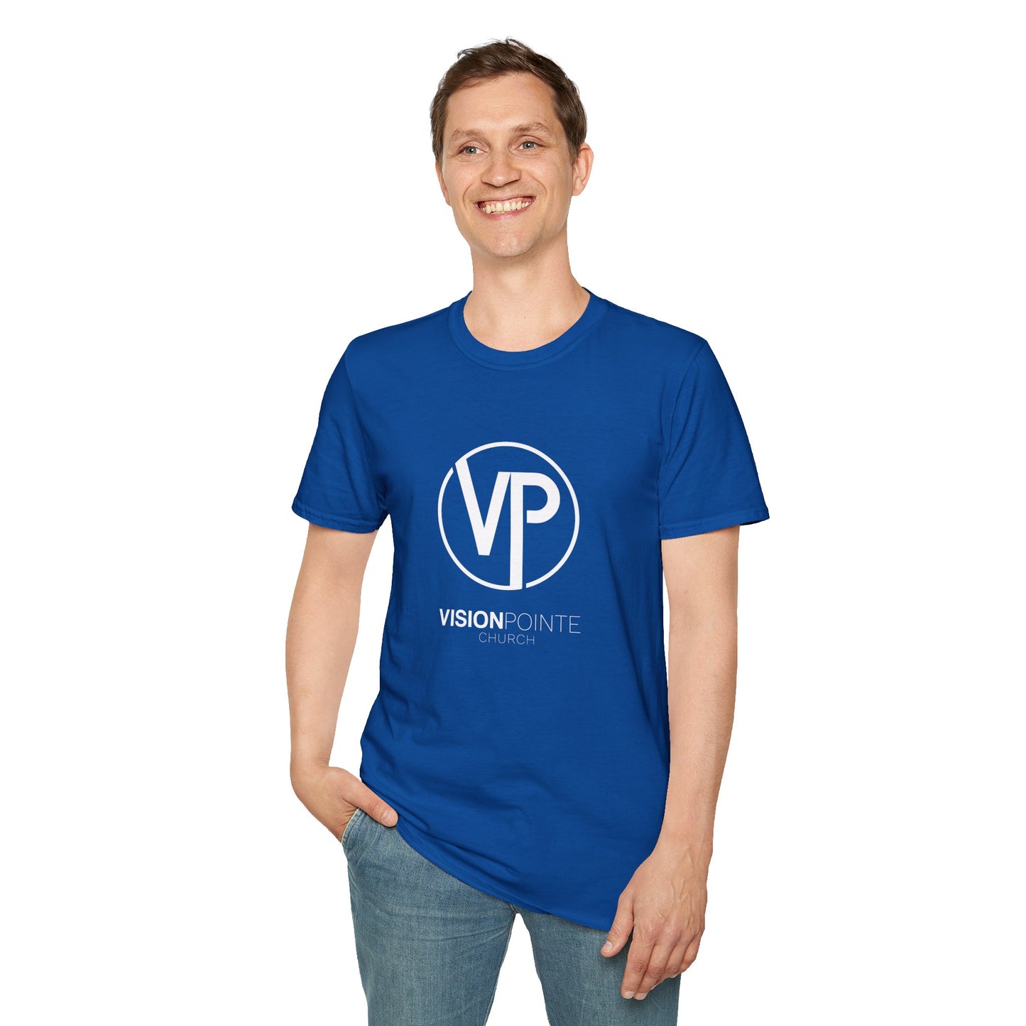 VisionPointe White Logo - Unisex Softstyle T-Shirt