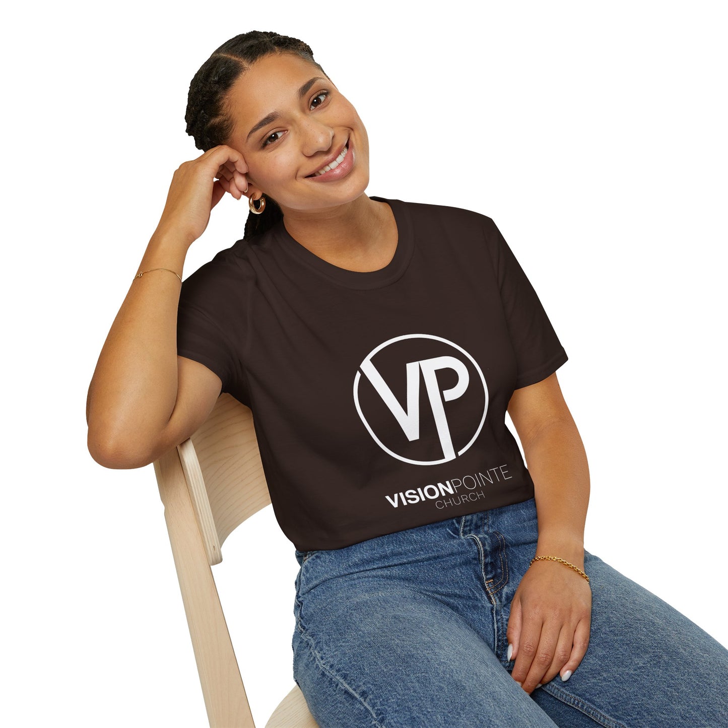 VisionPointe White Logo - Unisex Softstyle T-Shirt