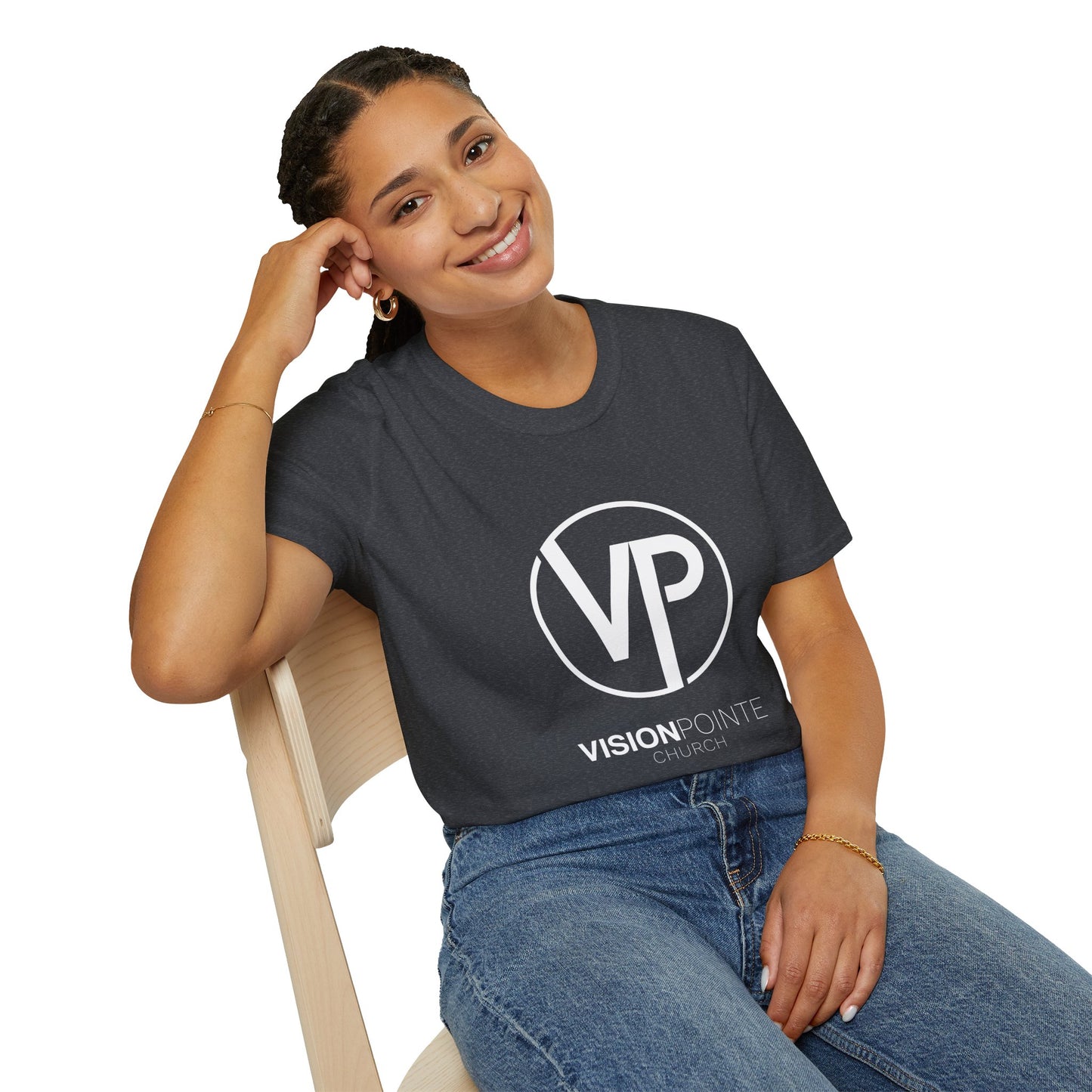 VisionPointe White Logo - Unisex Softstyle T-Shirt