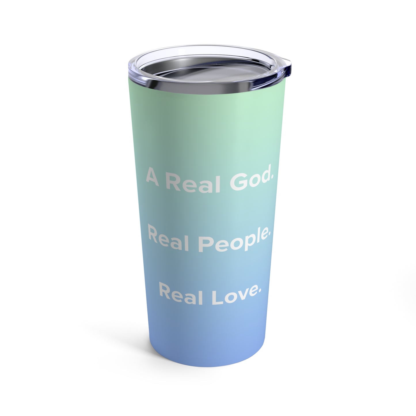 Real God Real Love Tumbler - Pastel Blue Green