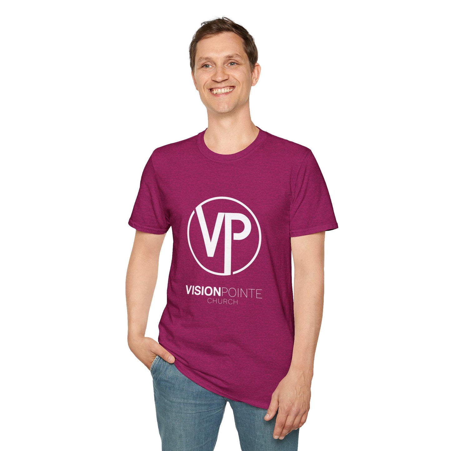 VisionPointe White Logo - Unisex Softstyle T-Shirt